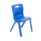 Titan One Piece Chair, Size 4, in blue, with a sturdy plastic design and a handle cutout for easy portability.