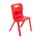 Titan One Piece Chair, Size 4, bright red, durable plastic, designed for children's easy storage and use.