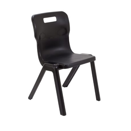 Titan One Piece Chair, Size 5, sleek black design with a comfortable backrest and easy-to-clean surface.