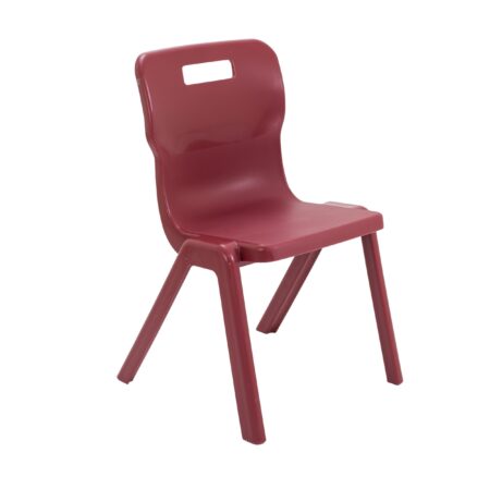 Titan One Piece Chair, Size 5, in burgundy with a simple design and sturdy legs.