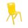 Titan One Piece Chair in Size 5, bright yellow color, featuring a curved back and sturdy legs. Perfect for vibrant spaces.