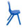 Titan Antibacterial One Piece Chair in blue, durable design, stackable up to 12 high with a carry handle for educational spaces.