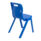 Titan Antibacterial One Piece Chair in blue, stackable design with carry handle, ideal for educational settings.