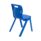 Titan Antibacterial One Piece Chair in blue, stackable design with carry handle, ideal for educational settings.