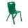 Titan One Piece Chair, Size 6, in vibrant green, featuring a sturdy plastic design and a rear handle for easy transport.