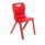 Titan One Piece Chair, Size 6, in vibrant red, featuring a durable plastic design and ergonomic shape.