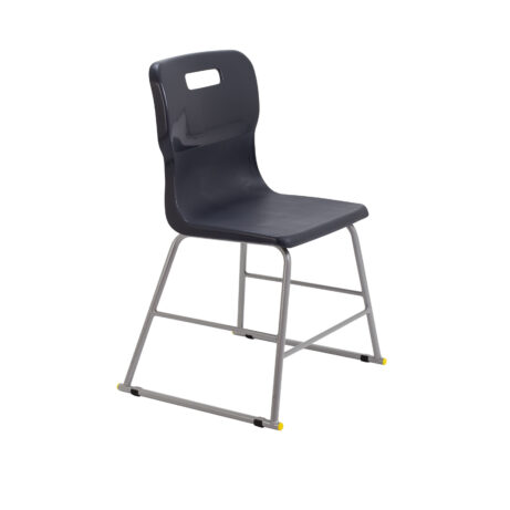 Titan High Chair, Size 3, in Charcoal with a sturdy silver frame and non-slip feet.