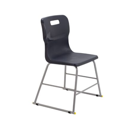 Titan High Chair, Size 3, in Charcoal with a sturdy silver frame and non-slip feet.