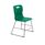 Titan High Chair, Size 3, green plastic seat with a gray metal frame and support bars. Ideal for classroom settings.