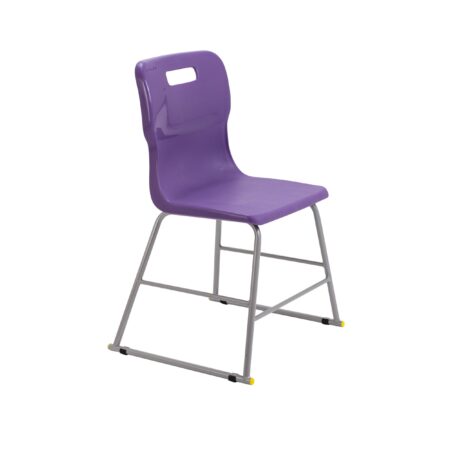Titan High Chair Size 3 in purple with a sturdy metal frame and built-in handle for easy transport.