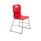 Titan High Chair, Size 3, red plastic seat with gray metal frame and yellow foot caps.