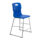 Titan High Chair, Size 4, blue plastic seat with metal frame and footrest. Perfect for classrooms or study areas.