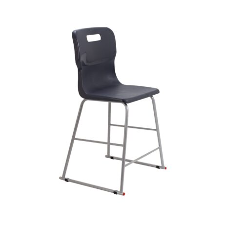 Titan High Chair, Size 4, in Charcoal colour with a sturdy steel frame and a comfortable plastic seat.