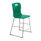 Titan High Chair, Size 4, green plastic seat with metal frame, sturdy design for educational or commercial use.