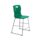 Titan High Chair, Size 4, green plastic seat with metal frame, sturdy design for educational or commercial use.