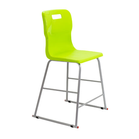 Titan High Chair, Size 4, in vibrant lime with a slim silver frame and ergonomic backrest.