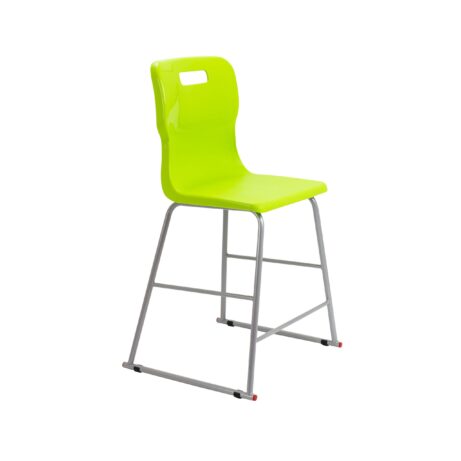 Titan High Chair, Size 4, in vibrant lime with a slim silver frame and ergonomic backrest.
