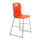 Titan High Chair, Size 4, featuring an orange plastic seat and backrest with a silver metal frame.