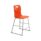 Titan High Chair, Size 4, featuring an orange plastic seat and backrest with a silver metal frame.