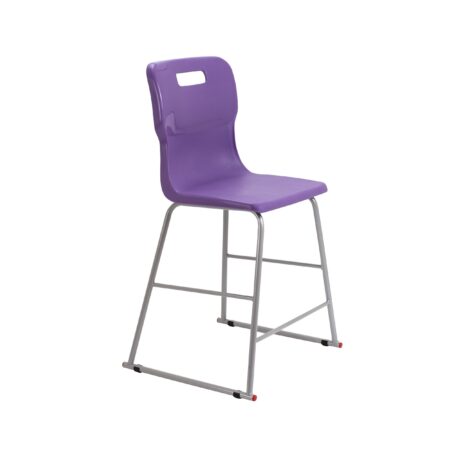 Titan High Chair, Size 4, in vibrant purple with a sturdy silver frame and a simple, modern design.