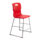 Titan High Chair, Size 4, Red plastic seat with a silver metal frame, designed for durability and stability.