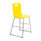 Titan High Chair, Size 4, features a yellow plastic seat and a silver metal frame. Ideal for children's use.