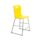 Titan High Chair, Size 4, features a yellow plastic seat and a silver metal frame. Ideal for children's use.