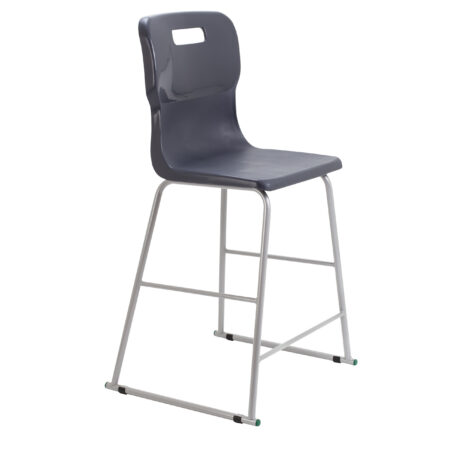 Titan High Chair, Size 5, in Charcoal with a sturdy silver frame and a sleek, modern design.