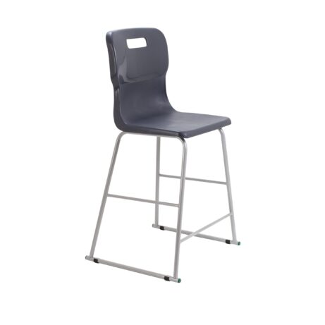 Titan High Chair, Size 5, in Charcoal with a sturdy silver frame and a sleek, modern design.