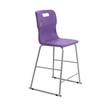 Titan High Chair Size 5 in purple with a sleek design and metal frame. Ideal for classrooms or cafeteria settings.