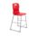 Titan High Chair, Size 5, features a red plastic seat and a gray metal frame. Ideal for educational settings.