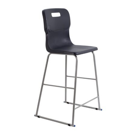 Titan High Chair, Size 6, in Charcoal with a sleek design and sturdy metal frame.