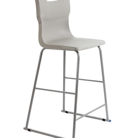 Titan High Chair, Size 6, in Grey with a sleek plastic seat and metallic frame.
