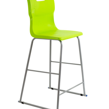 Titan High Chair, Size 6, Lime colour, featuring a sleek design with a silver metal frame and sturdy legs.