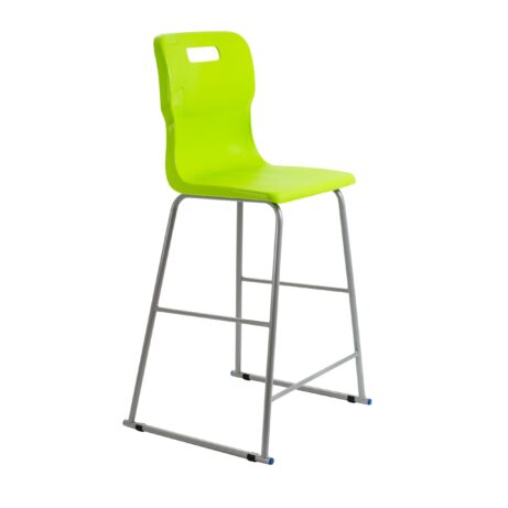Titan High Chair, Size 6, Lime colour, featuring a sleek design with a silver metal frame and sturdy legs.