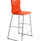 Titan High Chair, Size 6, featuring an orange plastic seat and backrest with a silver metal frame.