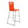 Titan High Chair, Size 6, featuring an orange plastic seat and backrest with a silver metal frame.