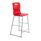 Titan High Chair, Size 6, red plastic seat and backrest with a silver metal frame.