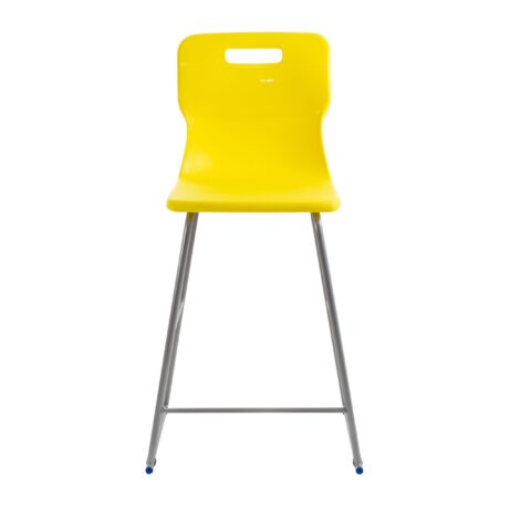Titan High Chair in bright yellow, featuring an easy-clean surface and anti-slip base, designed for classroom use.