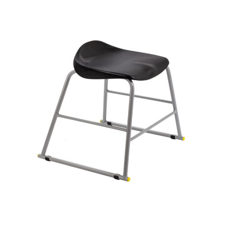Titan Stool Size 3 with a grey frame and black seat. Modern design with sturdy construction.