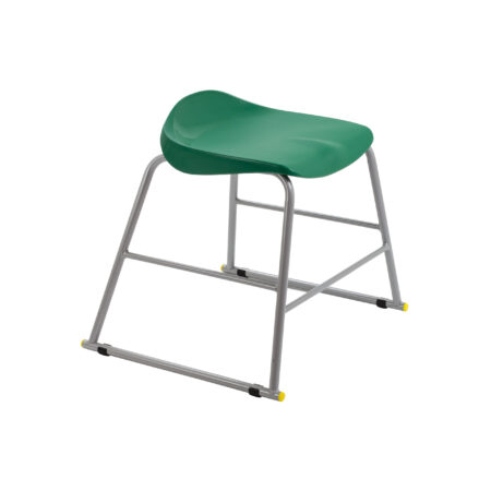 Titan Stool, Size 3, grey frame with a green seat, designed for durability and modern style.