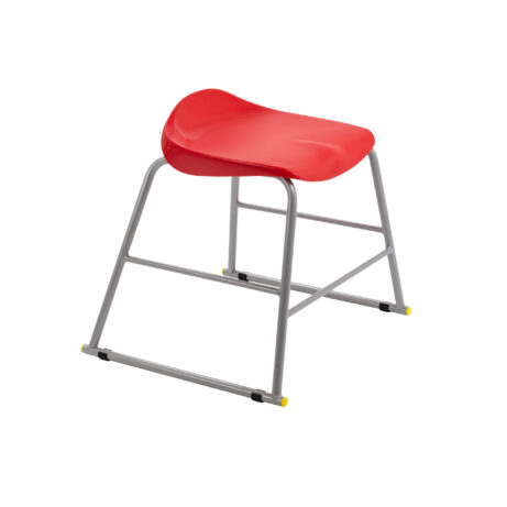 Titan Stool, Size 3, Grey frame with a red seat, designed for modern spaces.