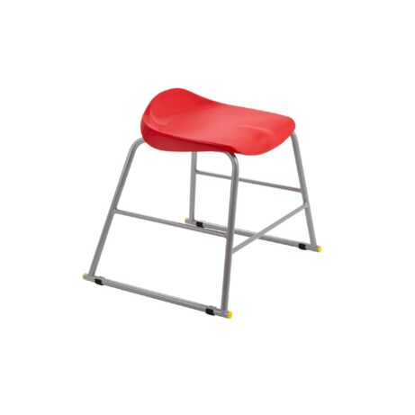 Titan Stool, Size 3, Grey frame with a red seat, designed for modern spaces.