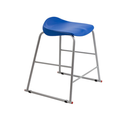 Titan Stool, Size 4, grey frame, blue seat. Modern design suitable for commercial and office use.