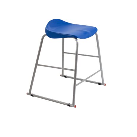 Titan Stool, Size 4, grey frame, blue seat. Modern design suitable for commercial and office use.