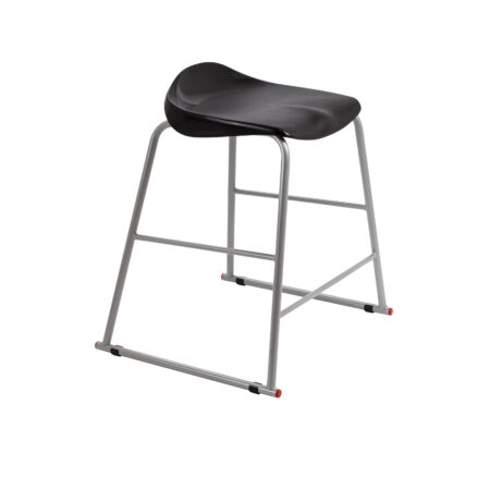 Titan Stool, Size 4, Grey frame, Black seat, modern design suitable for various settings.