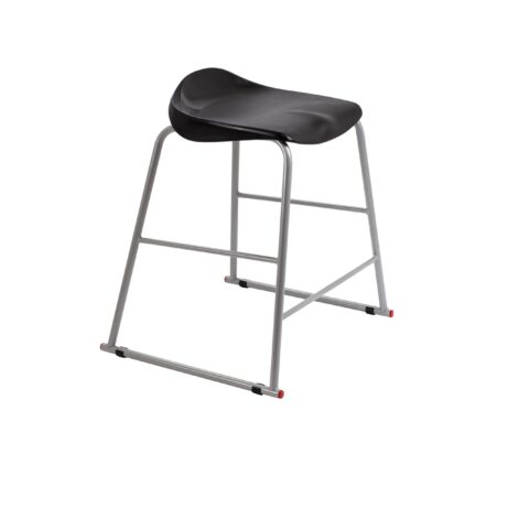 Titan Stool, Size 4, Grey frame, Black seat, modern design suitable for various settings.