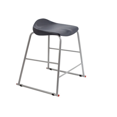 Titan Stool, Size 4, grey frame, charcoal seat, designed for modern spaces.