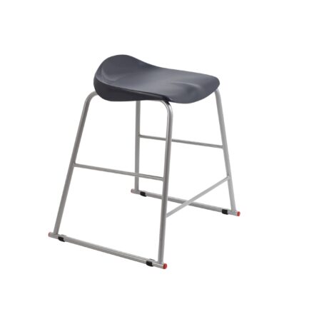 Titan Stool, Size 4, grey frame, charcoal seat, designed for modern spaces.