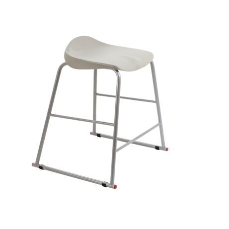 Titan Stool, Size 4, grey frame and seat, modern design with a minimalist aesthetic.